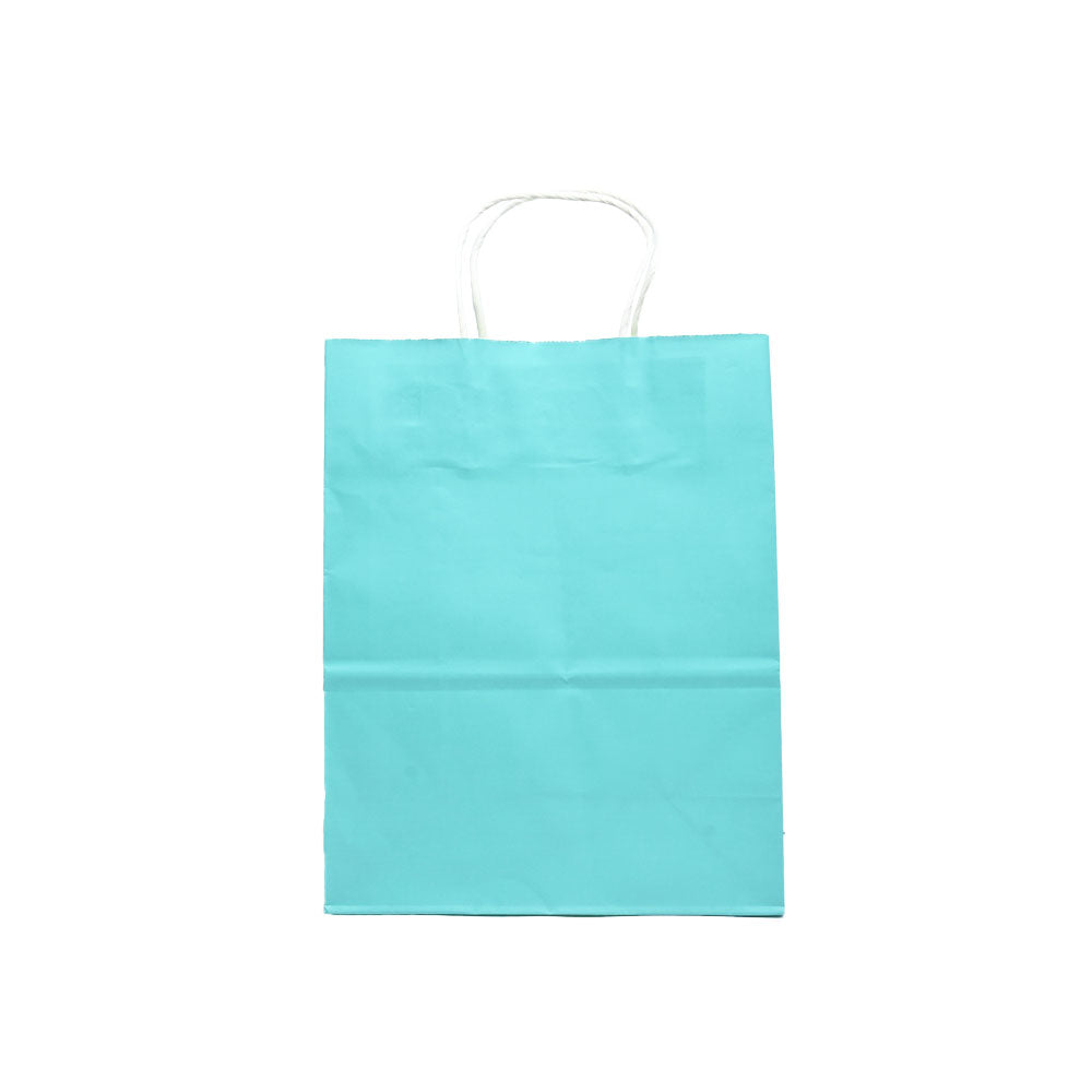 12 Bolsas Colores Kraft 21x27x11 cm Boutique Cumpleaños Color: Celeste