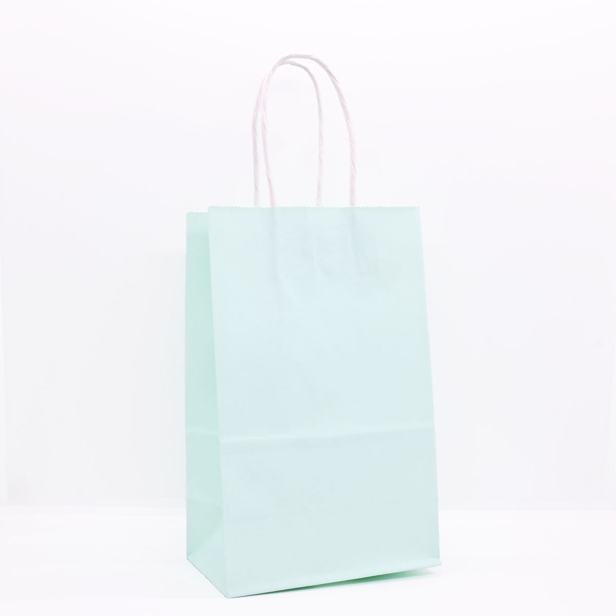 12 Bolsas Colores Kraft 13x21x8cm Boutique Cumpleaños con Asa Color: Verde Agua