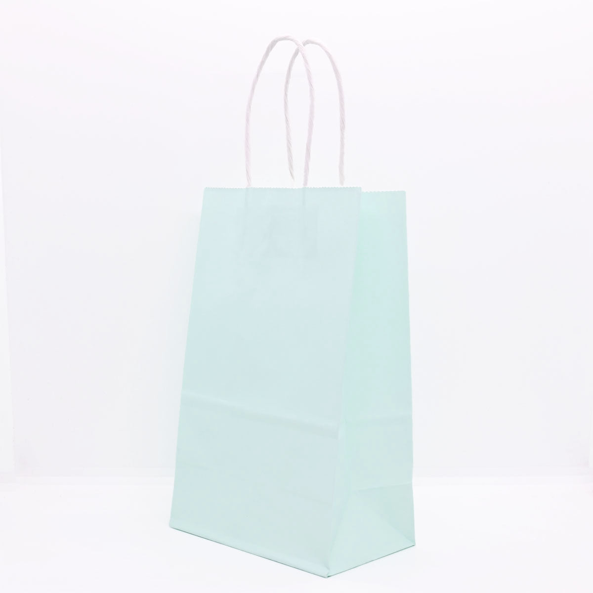 12 Bolsas Colores Kraft 13x21x8cm Boutique Cumpleaños con Asa Color: Verde Agua