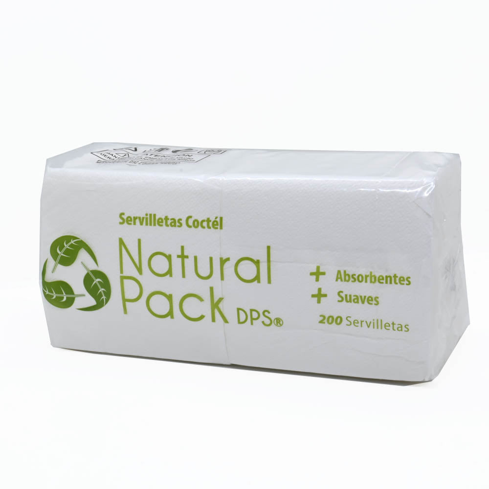 Servilleta Coctél Natural - Pack de 200 Unidades