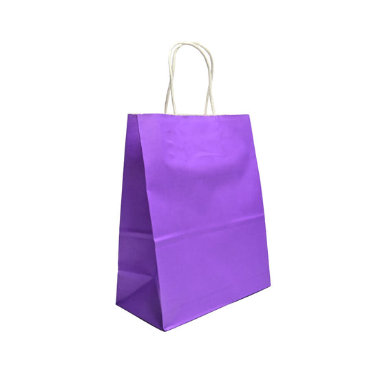 12 Bolsas Colores Kraft 21x27x11 cm Boutique Cumpleaños Color: Lila
