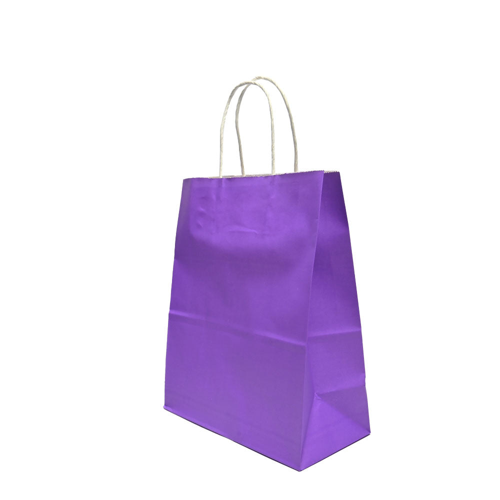 12 Bolsas Colores Kraft 21x27x11 cm Boutique Cumpleaños Color: Lila