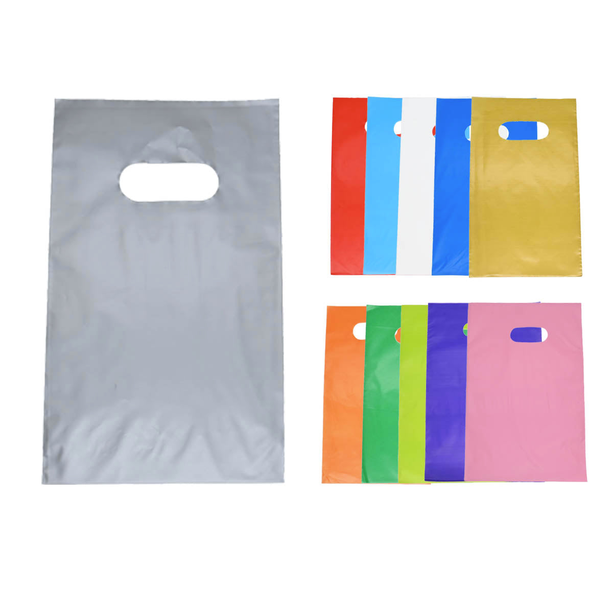 Bolsa Boutique Plástica 40x50 Colores 50 Unidades Color: Plateado