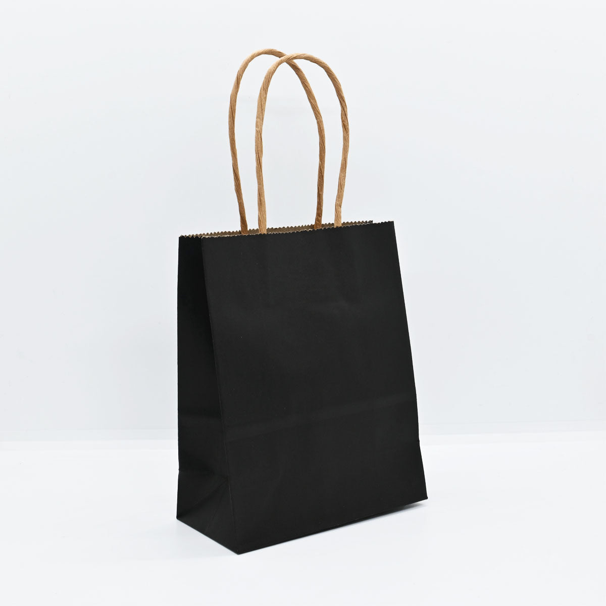 12 Bolsas Colores Kraft 12x15x6cm Boutique Cumpleaños con Asa Color: Negro
