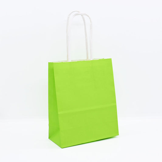 12 Bolsas Colores Kraft 12x15x6cm Boutique Cumpleaños Color: Verde