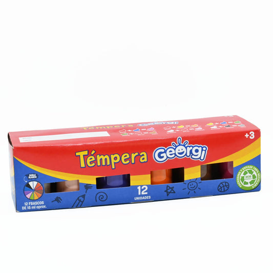Estuche Témpera 12 Colores 15ml. Georgi